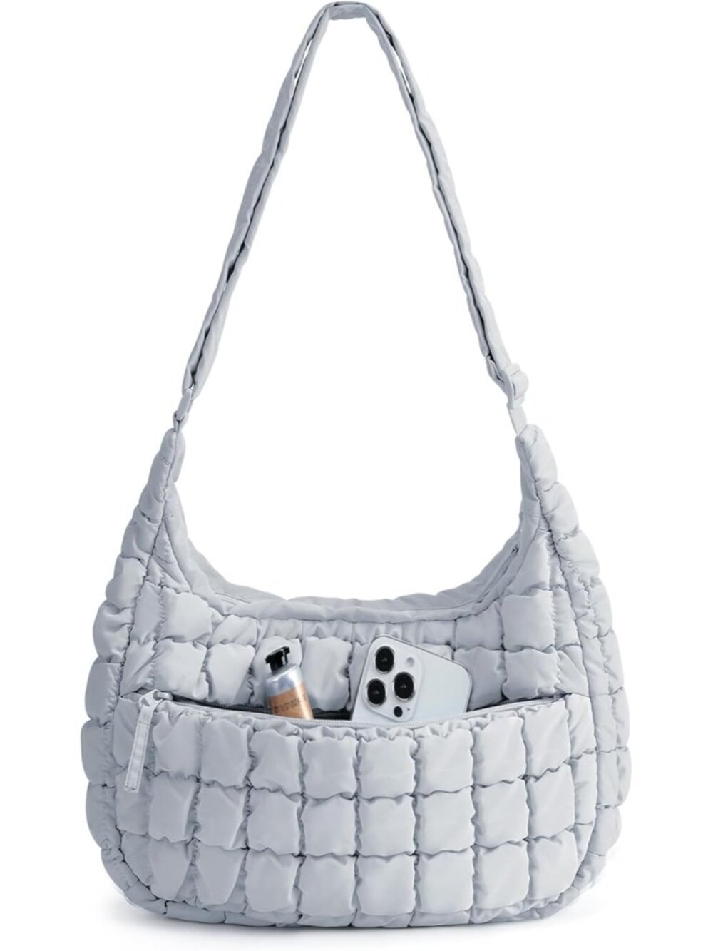 Quilted Crossbody Bag for Women, Lightweight Puffer Purse for Travel, Daily Use